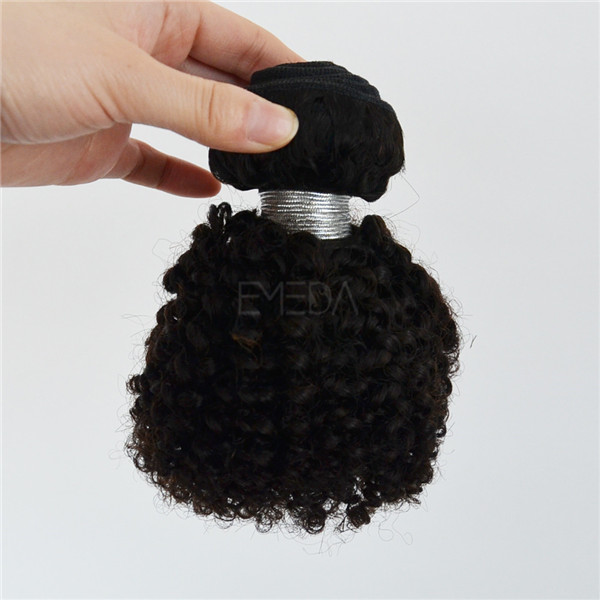 Stock grade 6A Braizlian kinky curly human hair weaves YJ158